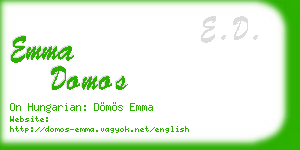 emma domos business card