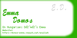 emma domos business card